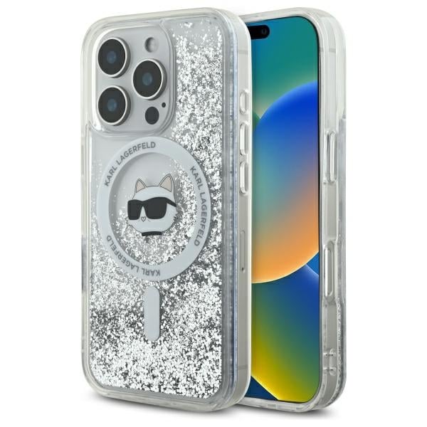 Karl Lagerfeld - Liquid Glitter MagSafe (KLHMP16LLGCHSGH) - iPhone 16 Pro - Διάφανο Choupette Head