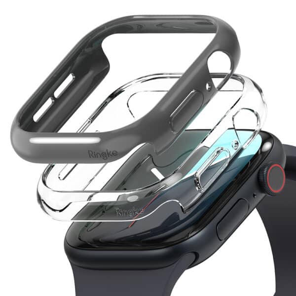Ringke - Πλαστική Θήκη Slim (2 pack) - Apple Watch 10 42mm - Clear / Σκούρο Γκρί