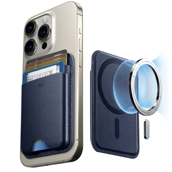 ESR - Premium Wallet Boost MagSafe (2K63803) - Smart 4 Cards Storage, Made from Artificial Leather - Σκούρο Μπλε