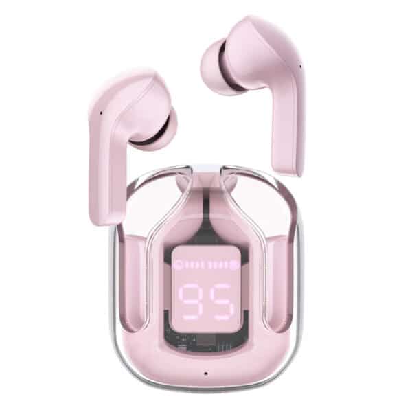 Acefast - Ασύρματα Earbuds (T6) - USB-C, IPX4, Bluetooth 5.3, ENC, Fast Charging, LED Digital Display, 500mAh - Ροζ Lotus