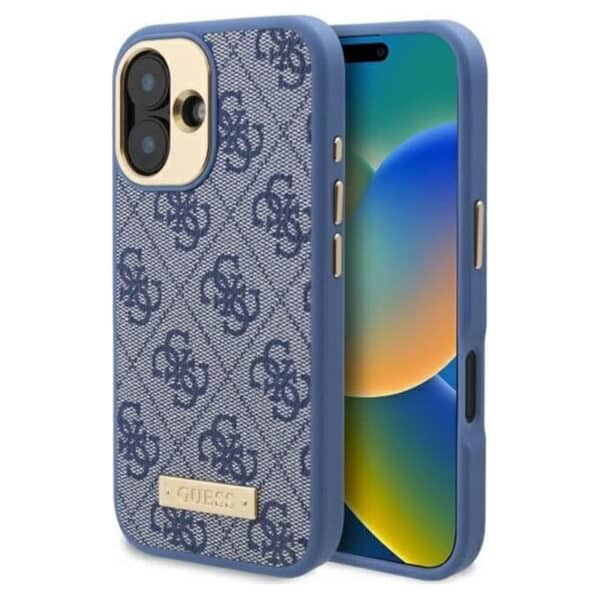 Guess - Hardcase 4G Logo Plate MagSafe (GUHMP16MU4GPRB) - iPhone 16 Plus - Μπλε