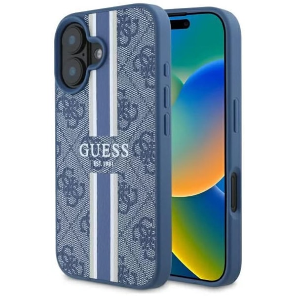 Guess - Hardcase 4G Printed Stripes MagSafe (GUHMP16SP4RPSB) - iPhone 16 - Μπλε