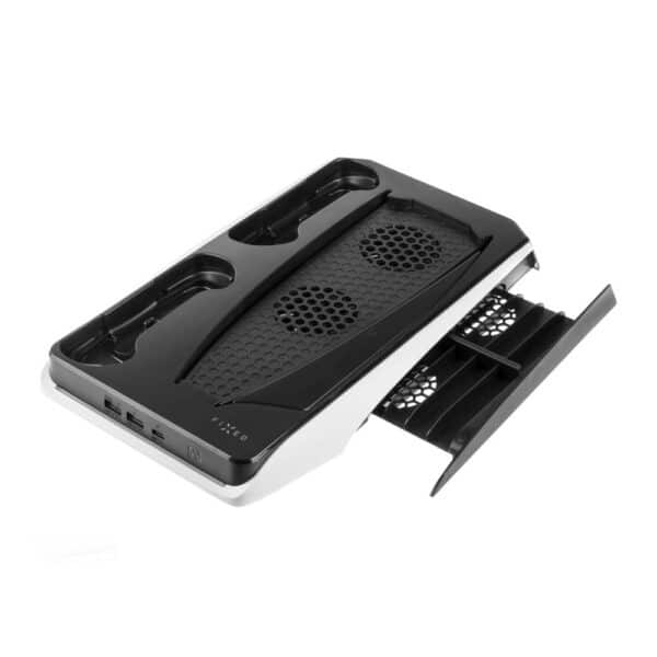 Fixed - Stand and Cooling Station (FIXPS5-MCS-BW) - για PS5, 2x Charging Docks, 2x USB, Touch Control, Pull-out File - Μαύρο