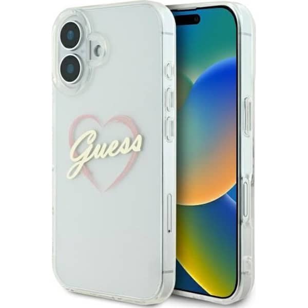 Guess - Hardcase IML Heart (GUHCP16SHCHGSPT) - iPhone 16 - Διάφανη