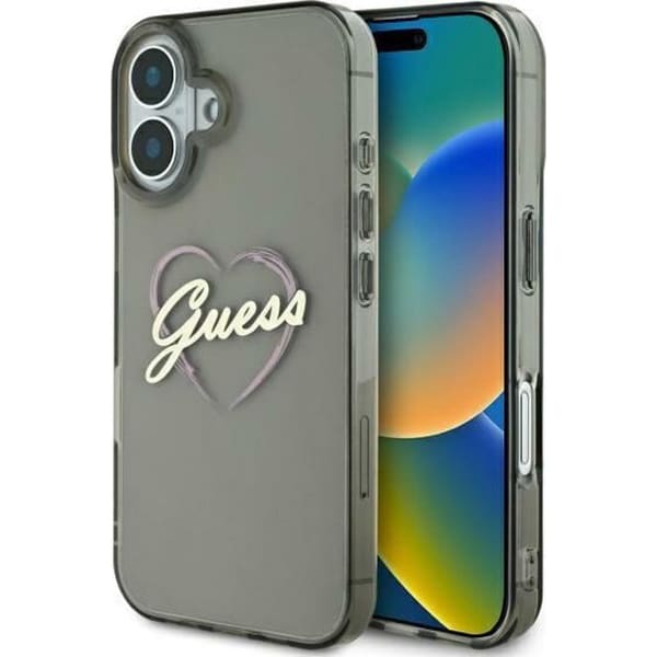 Guess - Hardcase IML Heart (GUHCP16SHCHGSPK) - iPhone 16 - Μαύρο