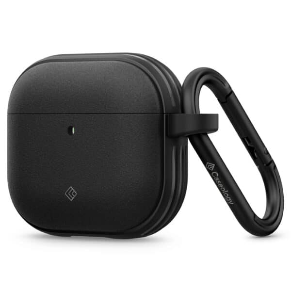 Spigen - Caseology Vault Θήκη Σιλικόνης - για Apple AirPods 4, Air Space Technology, Aluminum Holder - Matte Μαύρο
