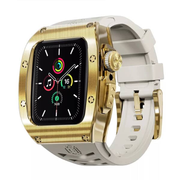 ShellBox - Λουράκι με Θήκη (Waterproof IP68) - Apple Watch 4 / 5 / 6 / SE (44mm) - Χρυσό