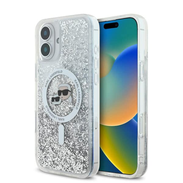 Karl Lagerfeld - Glitter Liquid MagSafe (KLHMP16SLGKCSGH) - iPhone 16 - Διάφανο Karl&Choupette Head