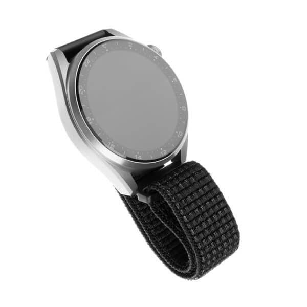 Fixed - Nylon Strap 20mm - Samsung Galaxy Watch 4/5/Active 2, Huawei Watch GT 3 (42mm)/GT 3 Pro (43mm) - Reflective Μαύρο