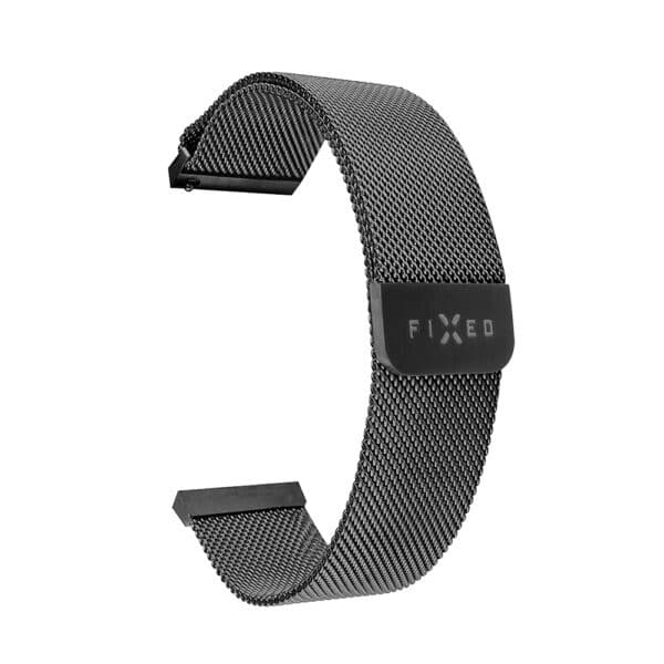 Fixed - Mesh Strap 20mm - Samsung Galaxy Watch 4/5/Active 2, Huawei Watch GT 3 (42mm)/GT 3 Pro (43mm) - Μαύρο