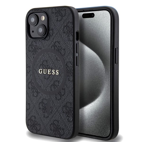 Guess - 4G Ring Classic Logo MagSafe (GUHMP15SG4GFRK) - iPhone 15 - Μαύρο