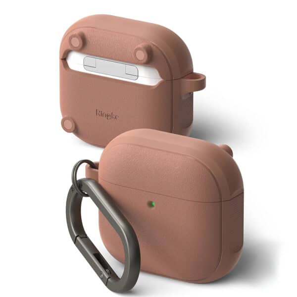 Ringke - Onyx Magnetic Θήκη Σιλικόνης - για AirPods 4, Non-Slip Texture, Carabiner Hole - Constant Coral