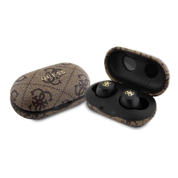 Guess - Ασύρματα Earbuds 4G Metal (GUTWSP4EGW) - με Docking Station, Bluetooth 5.3, TWS, ENC, IPX5, 300mAh - Καφέ