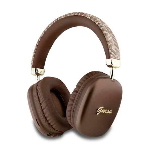 Guess - Wireless Headphones GCUBE Metallic Script Logo (GUBHK1GCTCSW) - Over-ear Headset, Bluetooth 5.3, 400mAh - Καφέ