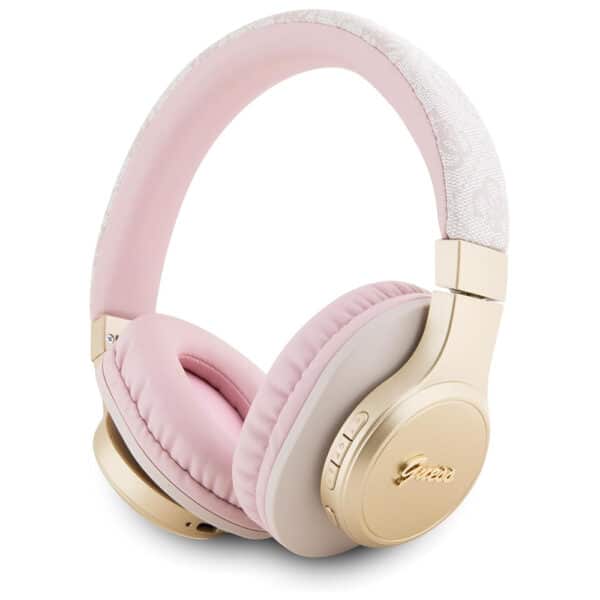 Guess - Wireless Headphones 4G Script (GUBH604GEMP) - Bluetooth 5.3, Over-ear Headset, 300mAh, USB-c, IPX4, 40mm - Ροζ