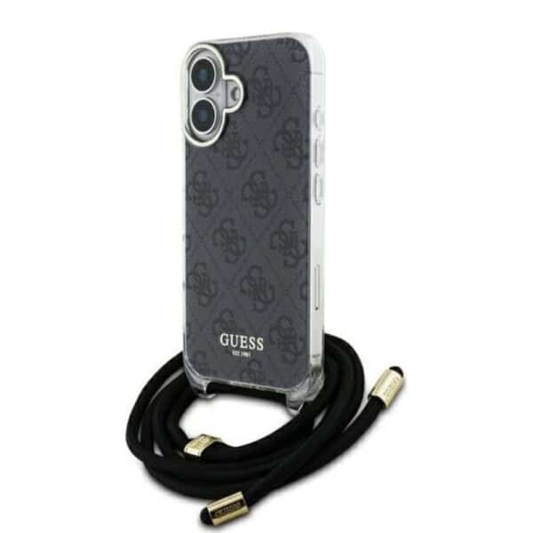 Guess - Crossbody Cord 4G Print (GUHCP16SHC4SEK) - iPhone 16 - Μαύρο