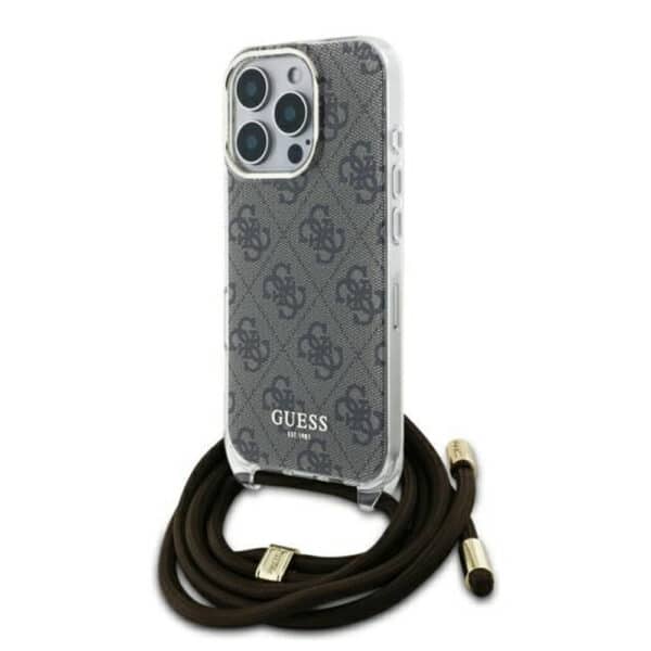 Guess - Crossbody Cord 4G Print (GUHCP16LHC4SEW) - iPhone 16 Pro - Καφέ