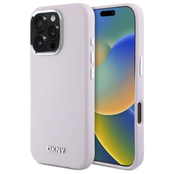 DKNY - Hardcase Liquid Silicone Small Metal Logo MagSafe (DKHMP16XSMCHLP) - iPhone 16 Pro Max - Ροζ