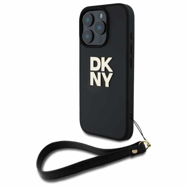 DKNY - Hardcase Wrist Strap Stock Logo (DKHCP16LPBSWSK) - iPhone 16 Pro - Μαύρο