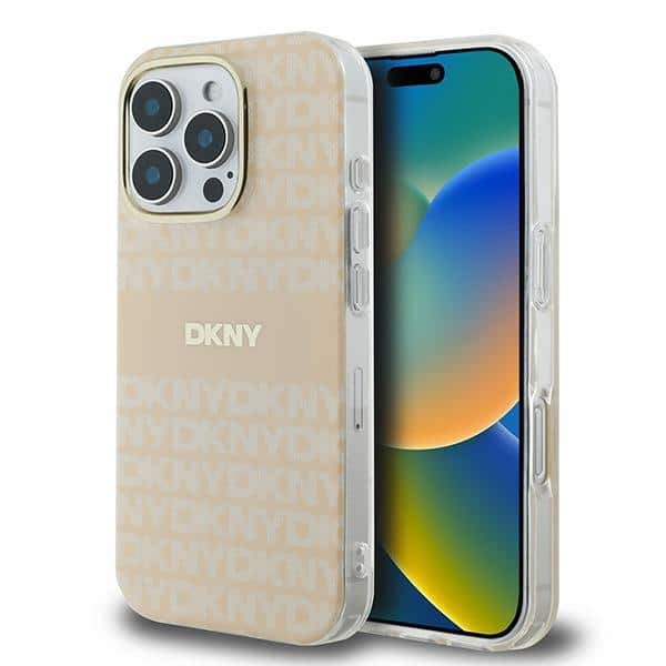DKNY - Hardcase Repeat Texture Pattern With Stripe MagSafe (DKHMP16XHRHSEP) - iPhone 16 Pro Max - Ροζ