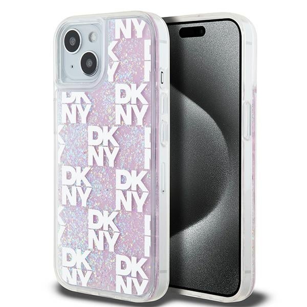 DKNY - Hardcase Liquid Glitter Multilogo (DKHCP15SLCPEPP) - iPhone 15 - Ροζ