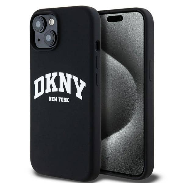 DKNY - Hardcase Liquid Silicone Λευκό Printed Logo MagSafe (DKHMP15SSNYACH) - iPhone 15 - Μαύρο
