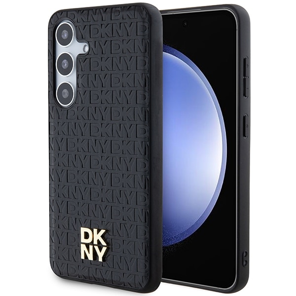 DKNY - Leather Pattern Metal Logo MagSafe (DKHMS24SPSHRPSK) - Samsung Galaxy S24 - Μαύρο