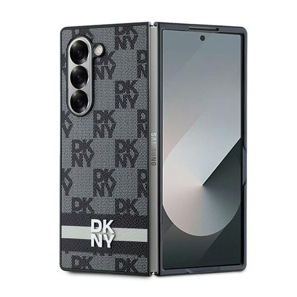 DKNY - Leather Chequered Pattern Printed Stripes (DKHCZFD6PCPTSSKZ) - Samsung Galaxy Z Fold6 - Μαύρο