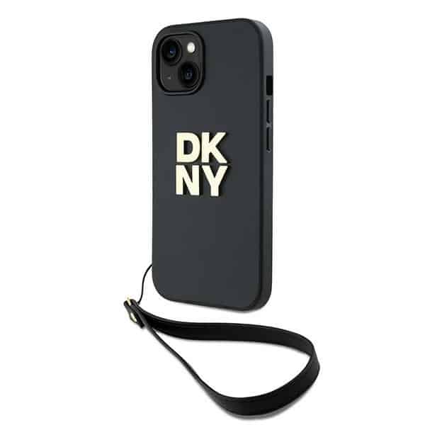DKNY - Hardcase Wrist Strap Stock Logo (DKHCP15SPBSWSK) - iPhone 15 - Μαύρο