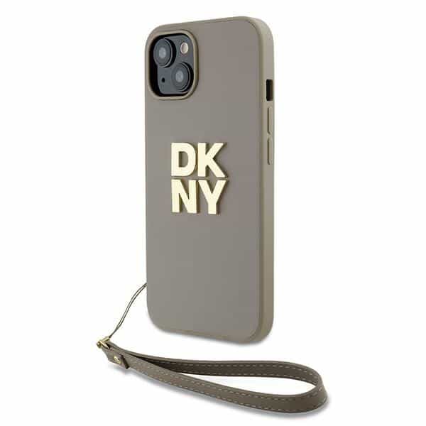 DKNY - Hardcase Wrist Strap Stock Logo (DKHCP15SPBSWSE) - iPhone 15 - Μπεζ