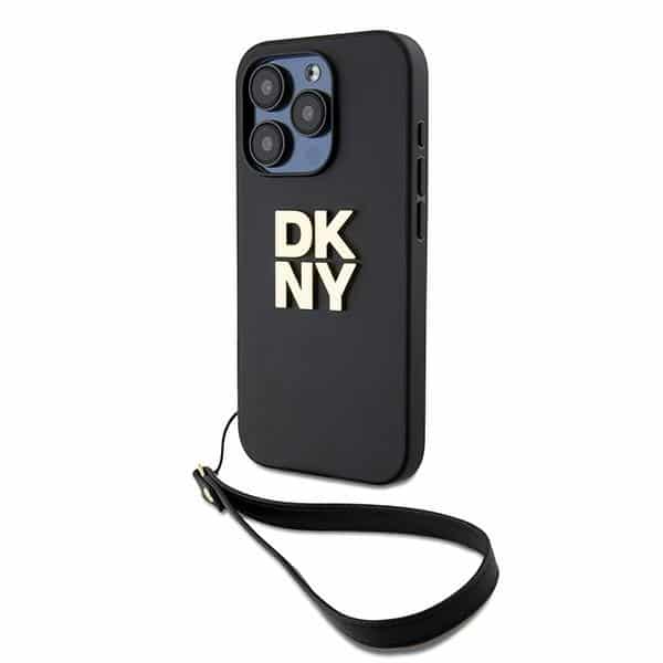 DKNY - Hardcase Wrist Strap Stock Logo (DKHCP15LPBSWSK) - iPhone 15 Pro - Μαύρο