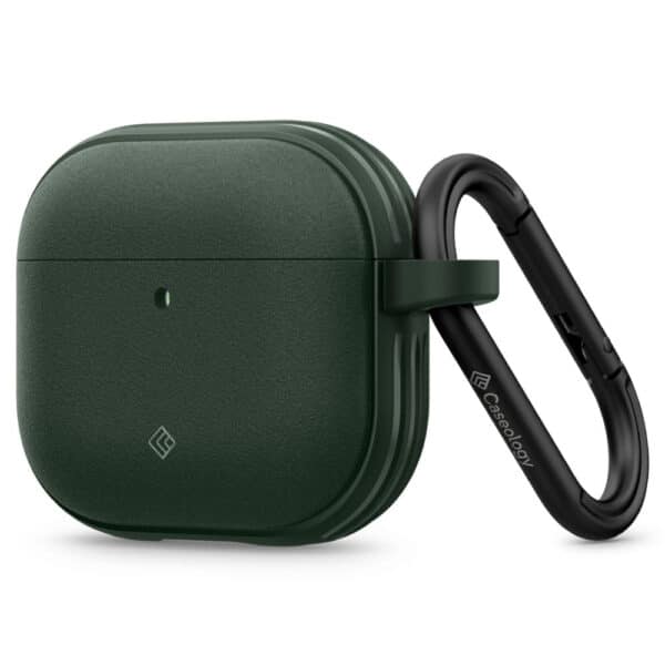 Spigen - Caseology Vault Θήκη Σιλικόνης - για Apple AirPods 4, Air Space Technology, Aluminum Holder - Midnight Πράσινο