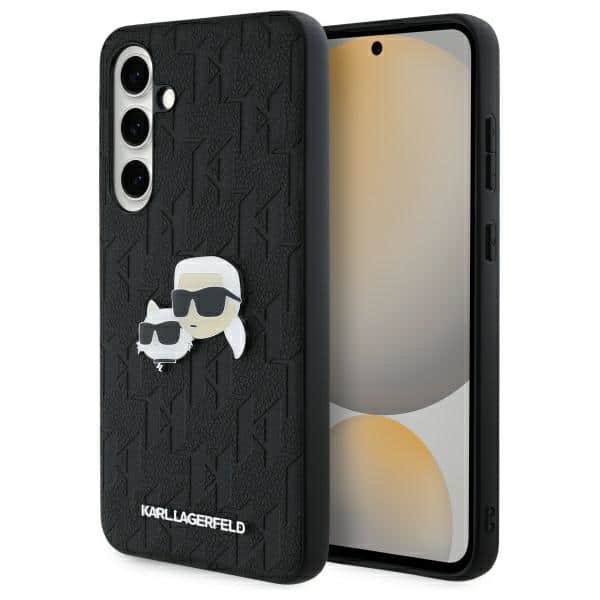 Karl Lagerfeld - Hardcase Leather (KLHCS24FEPGKLKCPK) - Samsung Galaxy S24 FE - Monogram Karl&Chaoupette Head Pin