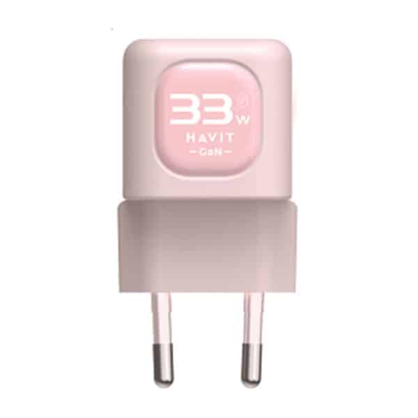 Havit - Φορτιστής (UC230 EU) - Type-C, USB, 33W - Ροζ