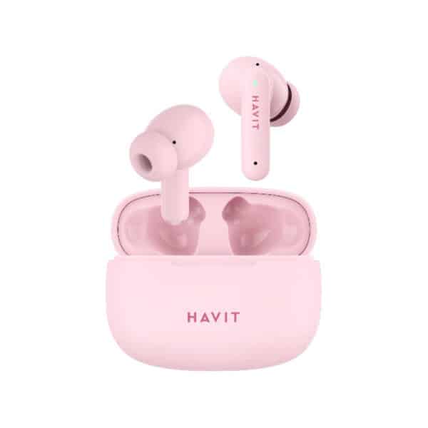Havit - Ασύρματα Earbuds (TW967 Pro) - με Microphone, Bluetooth 5.3, True Wireless Stereo, Type-C, 300mAh - Ροζ