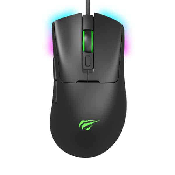 Havit - Wired Gaming Mouse (MS966) -  with RGB Lights, 800/1600/3200/6400/8000/12000 DPI, 1.6m, 5V - Μαύρο
