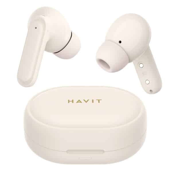 Havit - Ασύρματα Earbuds (TW950) - In-ear, Bluetooth 5.3, με Microphone, True Ασύρματα, ENC, Type-C, 400mAh - Μπεζ / Ροζ