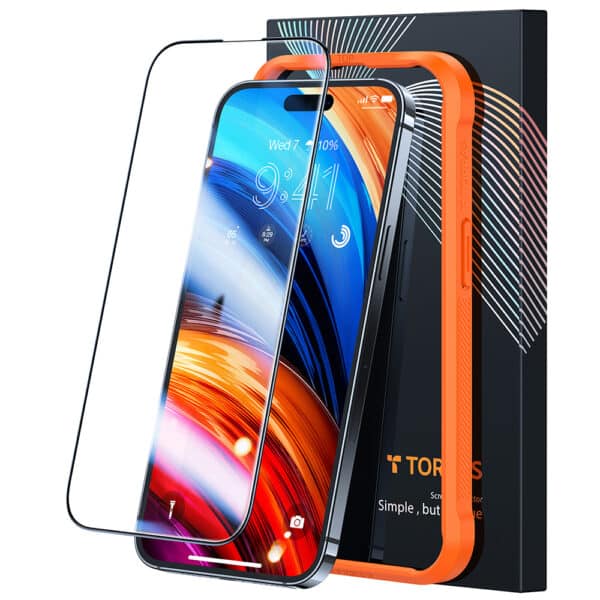 Torras - GlassGo Tempered Screen Protector - iPhone 15 Pro Max - Μαύρο