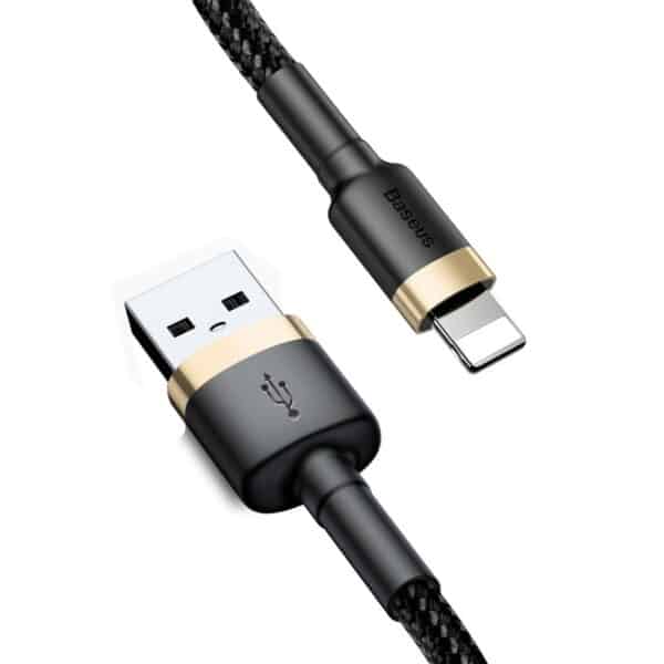 Baseus - Data Cable Cafule (CALKLF-CV1) - USB to Lightning, 1.5A, 2m - Χρυσό Μαύρο