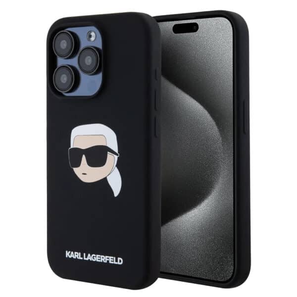 Karl Lagerfeld - Silicone MagSafe (KLHMP15XSKHPPLK) - iPhone 15 Pro Max - Karl`s Head