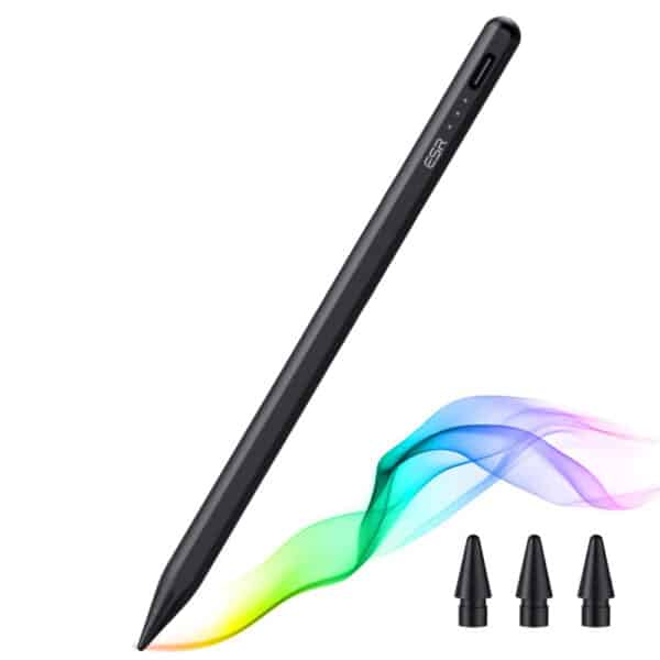 ESR - Stylus Pen (6C00107) - Συμβατό με iPad, Magnetic Attachment, Bluetooth, Type-C, Palm Rejection, Tilt Sensitivity - Μαύρο