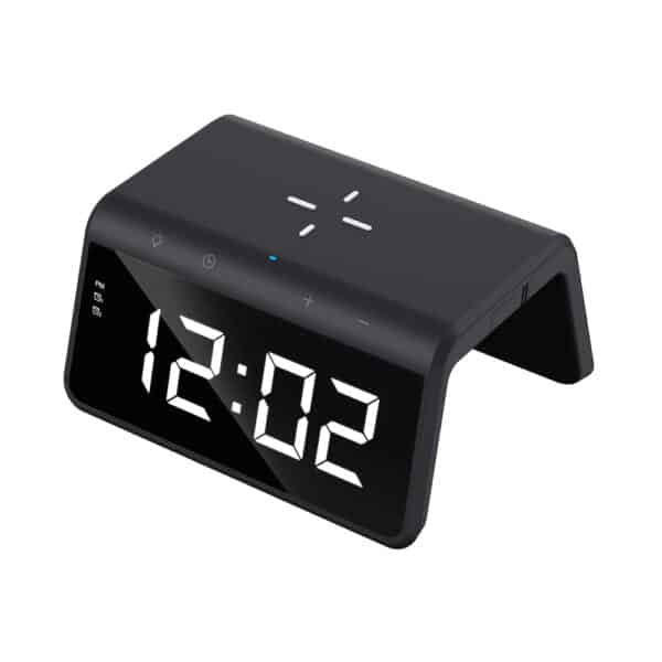 Havit - Ασύρματος Φορτιστής Γραφείου (W320) - with Digital Clock, RGB LED Light, 15W - Μαύρο