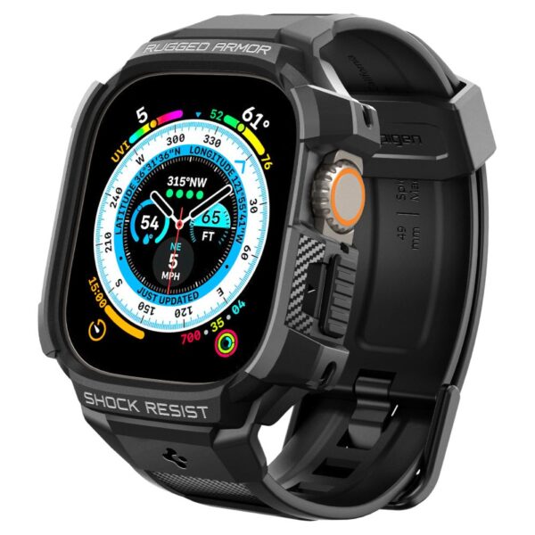 Spigen - Rugged Armor Pro Θήκη Σιλικόνης- Apple Watch Ultra / Ultra 2 - Μαύρο