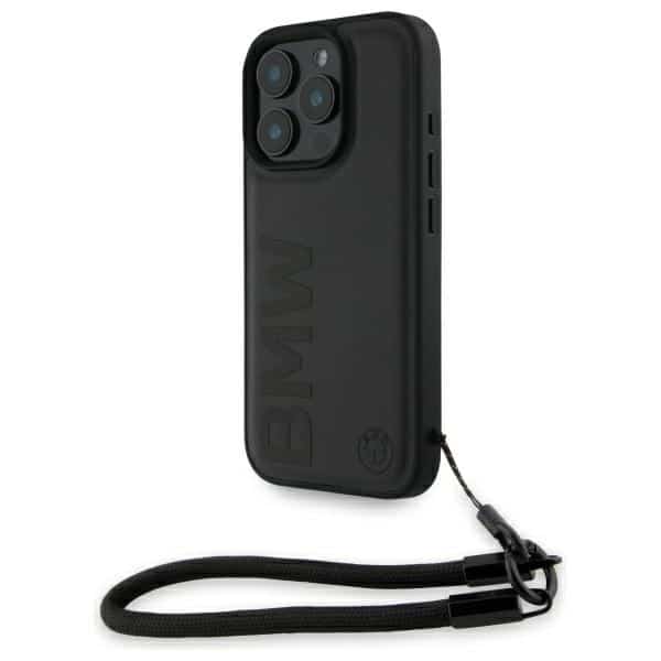 BMW - Signature Leather Wordmark Cord (BMHCP16X23RMRLK) - iPhone 16 Pro Max - Μαύρο