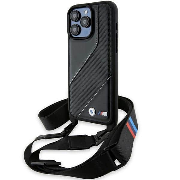 BMW - Leather M Edition Carbon Stripe & Strap (BMHCP15L23PSCCK) - iPhone 15 Pro - Μαύρο