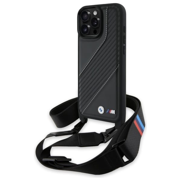 BMW - Leather M Edition Carbon Stripe & Strap (BMHCP16X23PSCCK) - iPhone 16 Pro Max - Μαύρο