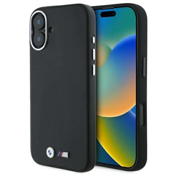 BMW - Leather M Smooth Full Wrapped Metal MagSafe (BMHMP16S23PMWK) - iPhone 16 - Μαύρο