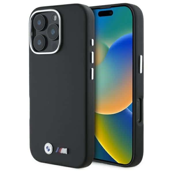 BMW - Leather M Smooth Full Wrapped Metal MagSafe (BMHMP16L23PMWK) - iPhone 16 Pro - Μαύρο