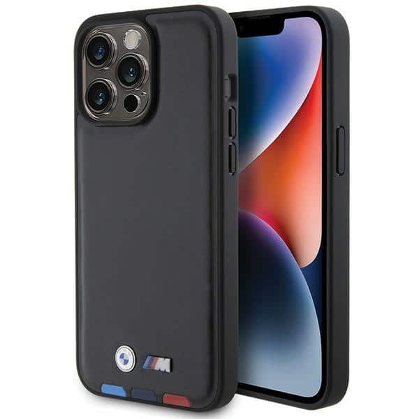 BMW - Leather Stamp Tricolor (BMHCP15X22PTDK) - iPhone 15 Pro Max - Μαύρο