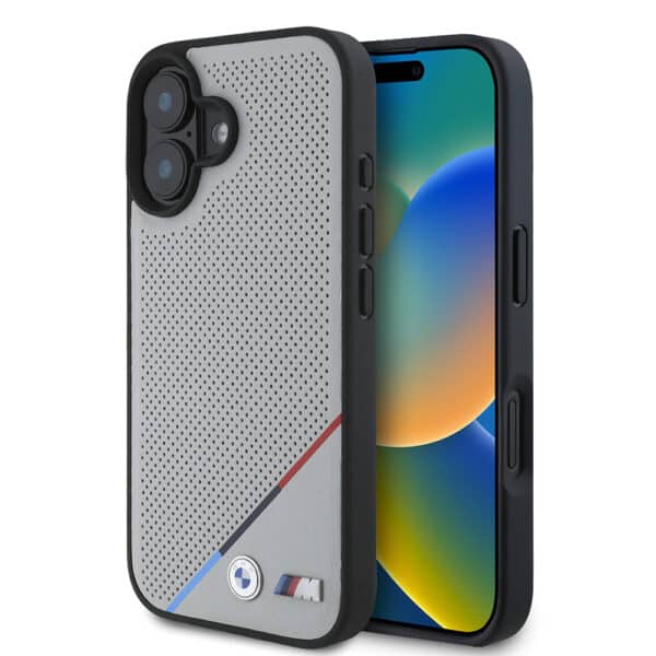 BMW - Hardcase M Perforated Tricolor Line MagSafe (BMHMP16S23PUPDG) - iPhone 16 - Γκρί